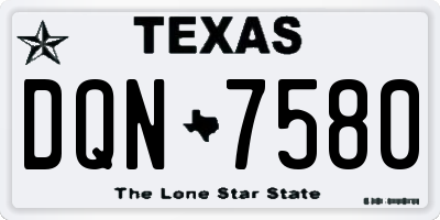 TX license plate DQN7580