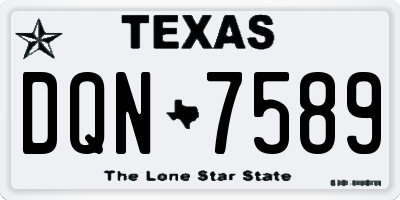 TX license plate DQN7589