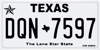 TX license plate DQN7597
