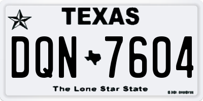 TX license plate DQN7604