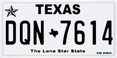 TX license plate DQN7614