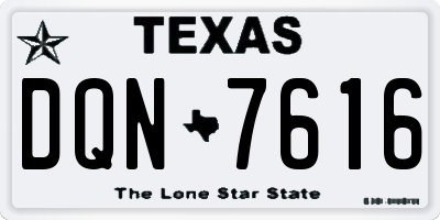 TX license plate DQN7616