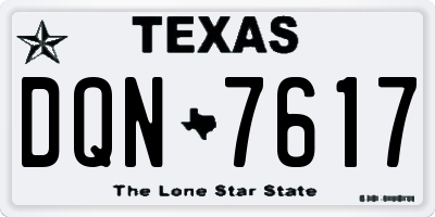 TX license plate DQN7617