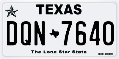 TX license plate DQN7640