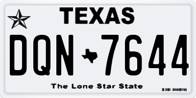 TX license plate DQN7644