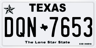 TX license plate DQN7653