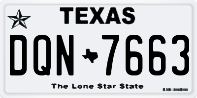 TX license plate DQN7663