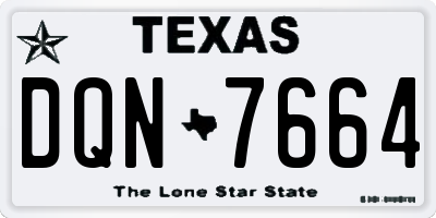 TX license plate DQN7664