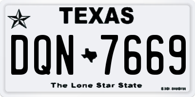 TX license plate DQN7669