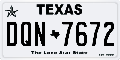 TX license plate DQN7672