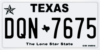 TX license plate DQN7675