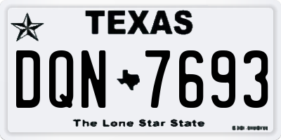 TX license plate DQN7693