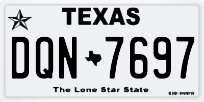 TX license plate DQN7697