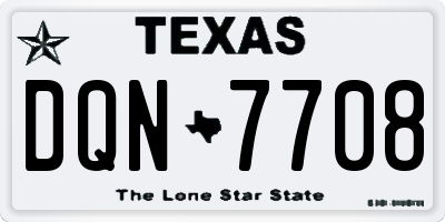 TX license plate DQN7708