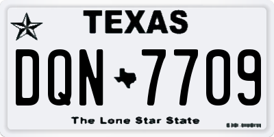 TX license plate DQN7709