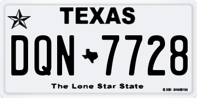 TX license plate DQN7728