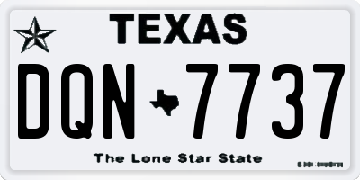 TX license plate DQN7737