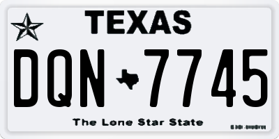 TX license plate DQN7745