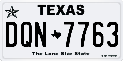 TX license plate DQN7763
