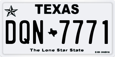TX license plate DQN7771