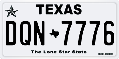 TX license plate DQN7776