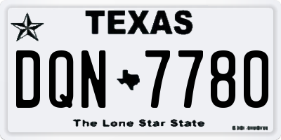 TX license plate DQN7780