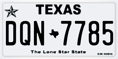 TX license plate DQN7785