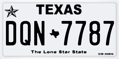TX license plate DQN7787