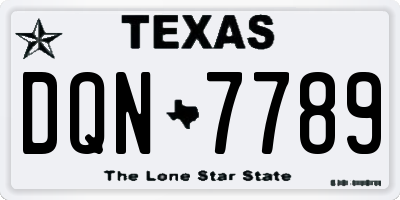 TX license plate DQN7789