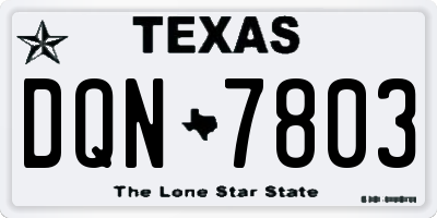 TX license plate DQN7803