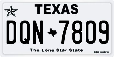 TX license plate DQN7809