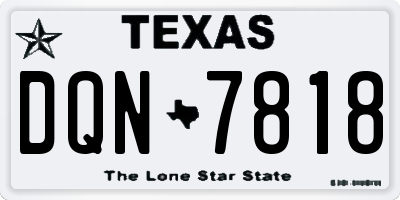 TX license plate DQN7818