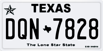 TX license plate DQN7828