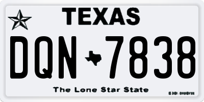 TX license plate DQN7838