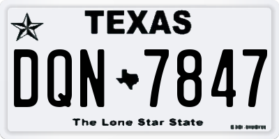 TX license plate DQN7847