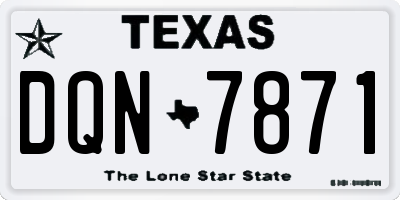 TX license plate DQN7871