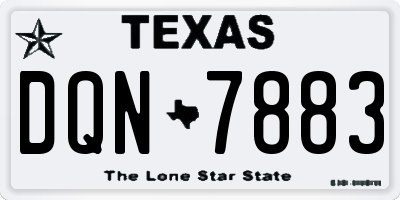 TX license plate DQN7883