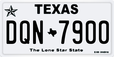 TX license plate DQN7900