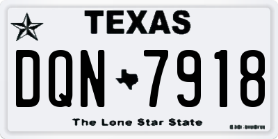 TX license plate DQN7918