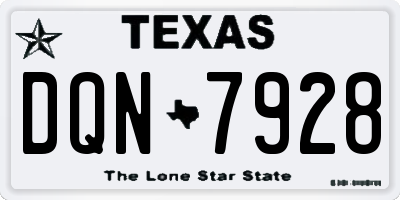 TX license plate DQN7928