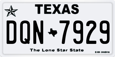 TX license plate DQN7929