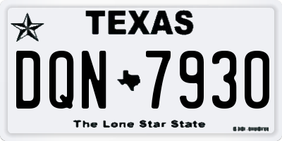 TX license plate DQN7930