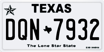 TX license plate DQN7932