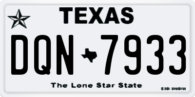 TX license plate DQN7933