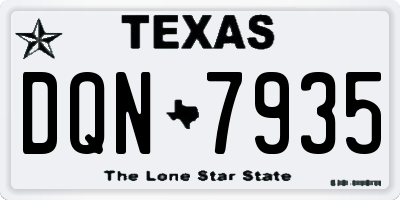 TX license plate DQN7935