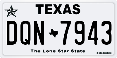 TX license plate DQN7943