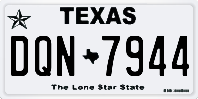 TX license plate DQN7944