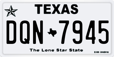 TX license plate DQN7945