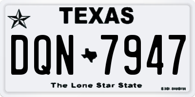 TX license plate DQN7947