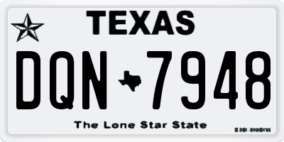 TX license plate DQN7948